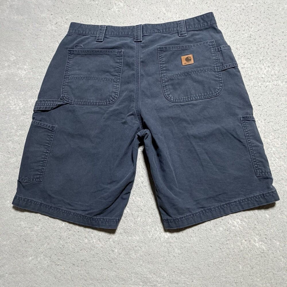 Carhartt Shorts Mens Size 32 Blue Canvas Utility B147 Original Fit Workwear